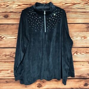 BLAIR 1/4 ZIP VELVET PULLOVER SIZE 2XL